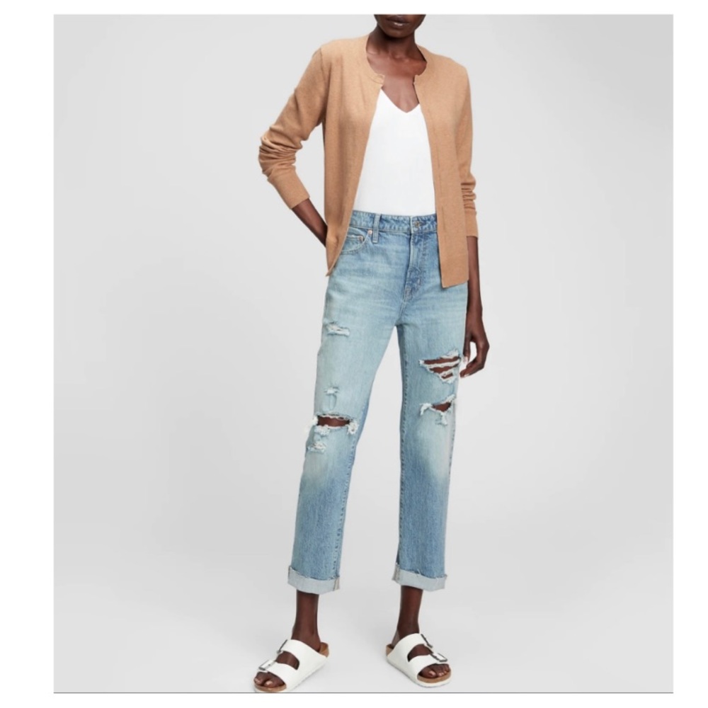 Ann Taylor Loft Open Front Camel Color Wool Cardi… - image 1